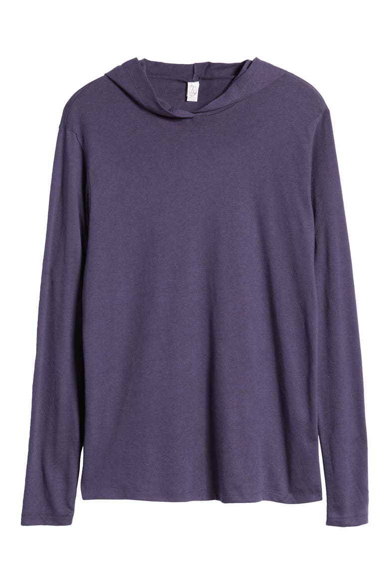 Longline Pullover Sleep Hoodie, Alternate, color, NAVY