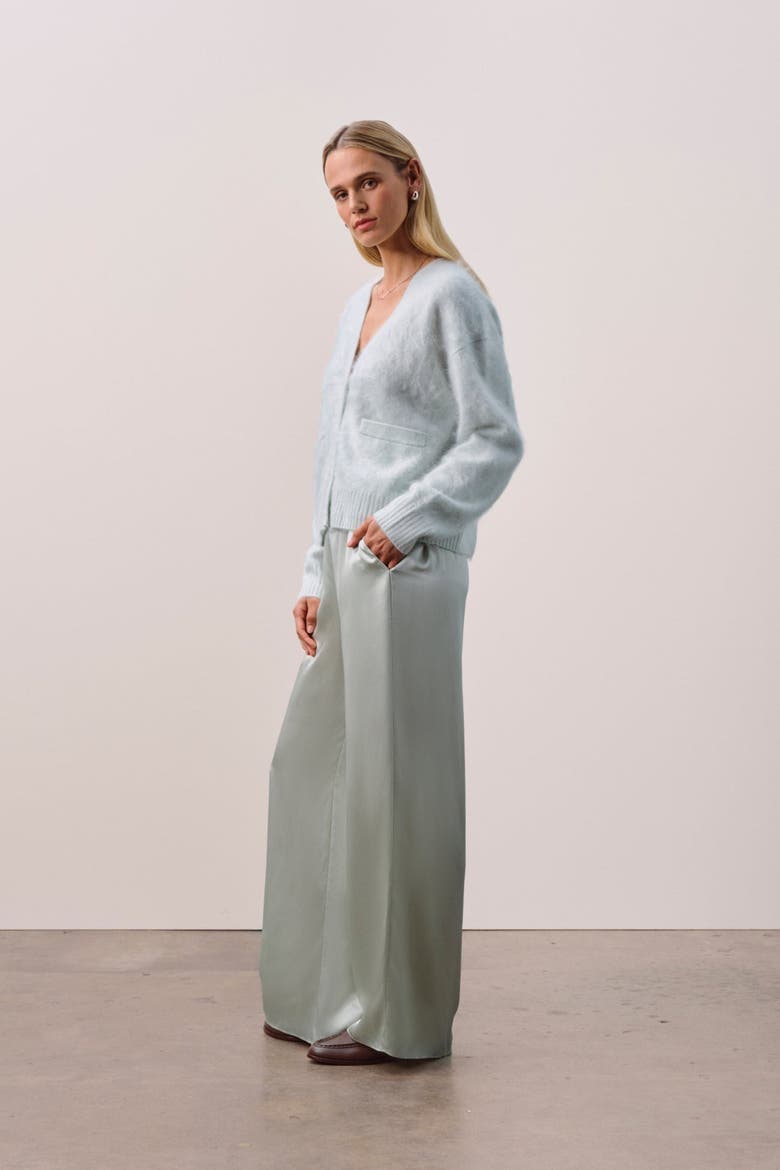MICHAELA BRUSHED CASHMERE CARDIGAN, Alternate, color, Jadite