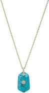 BY ADINA EDEN CZ Bezel Unique Shape Natural Stone Necklace