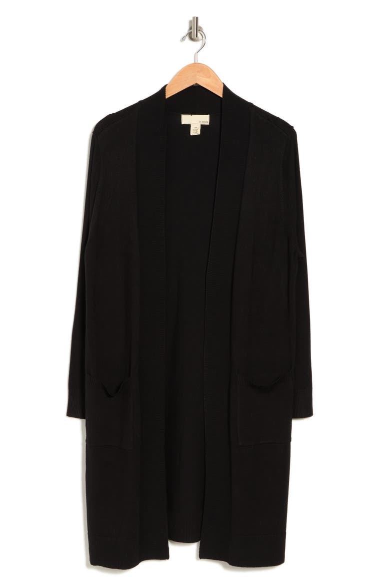 Long Tunic Length Cardigan, Alternate, color, BLACK