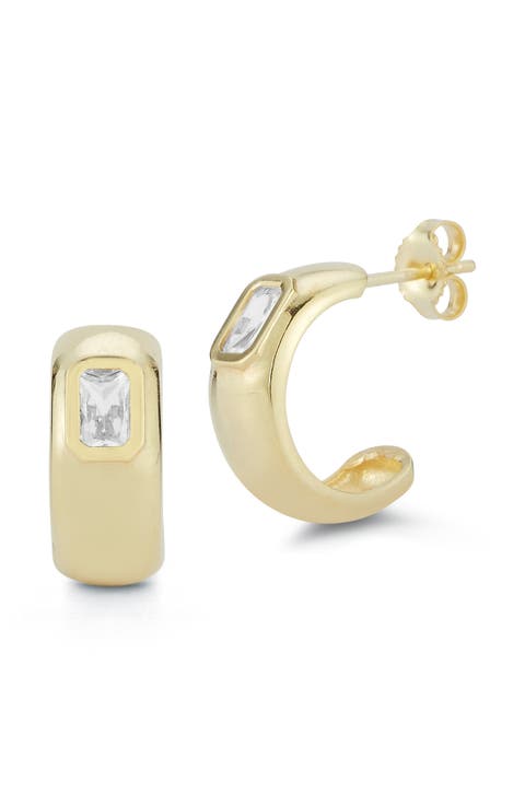 Cubic Zirconia Hoop Earrings