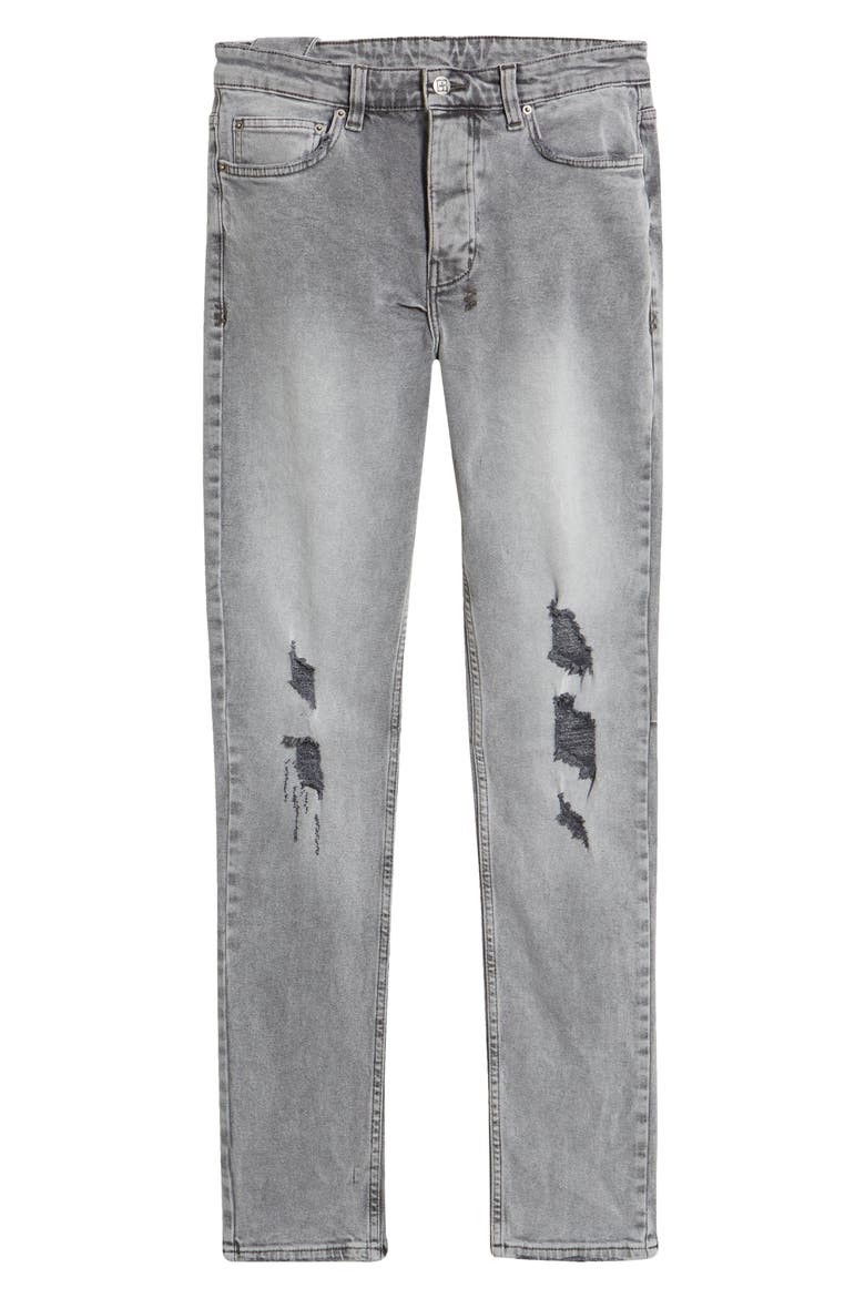 Chitch Prodigy Trashed Ripped Slim Fit Stretch Denim Jeans, Alternate, color, GREY