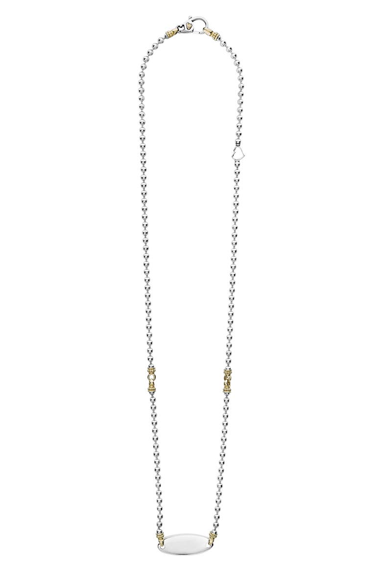 Beloved Oval Plate Chain Necklace, Main, color, SILVER