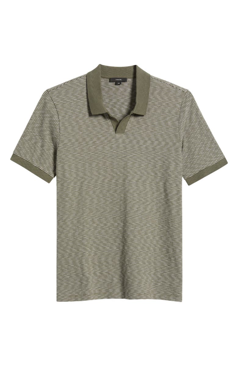 Vince Slub Jersey Johnny Collar Polo, Alternate, color, Dark Artichoke/Natural