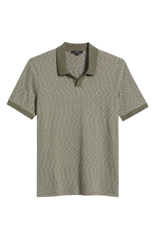 Vince Slub Jersey Johnny Collar Polo In Green