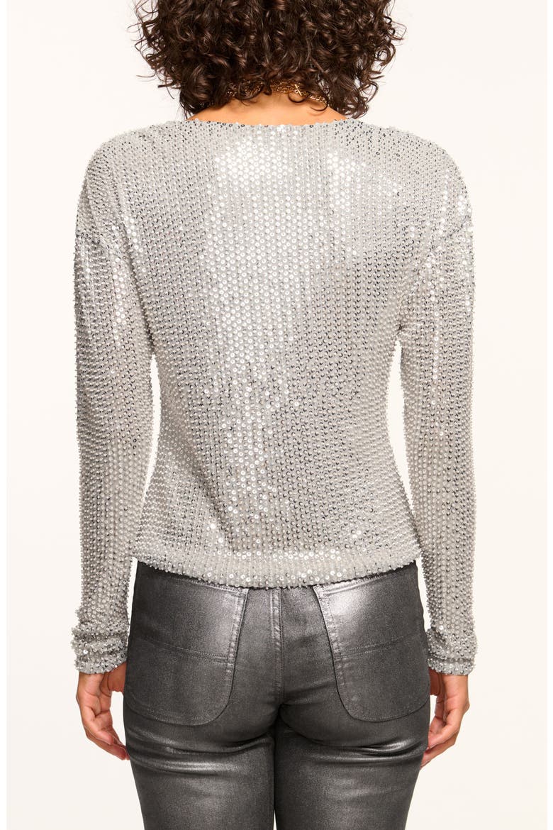 Leon Sequin Cowl Neck Top, Alternate, color, DOVE GREY BEADED MESH