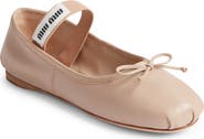 Miu Miu Lea Logo Ballerina Flat