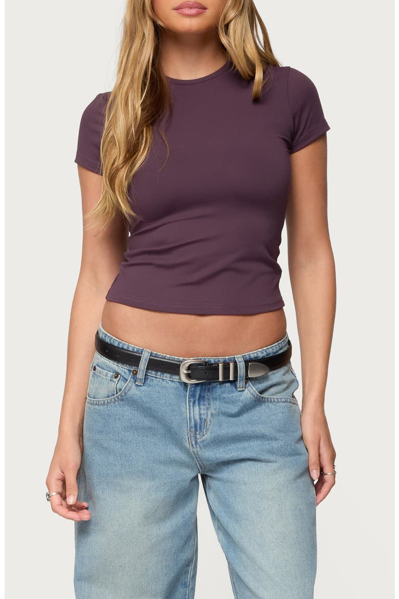 Tay Stretch Crop Top, Main, color, PURPLE