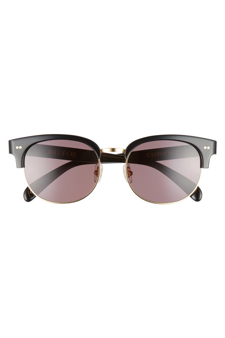 Clubhouse 50mm Semi-Rimless Sunglasses, Alternate, color, BLACK
