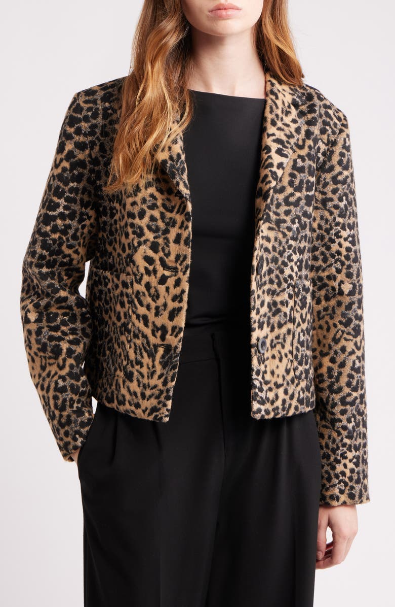 MANGO Anita Metallic Jacket, Main, color, Brown