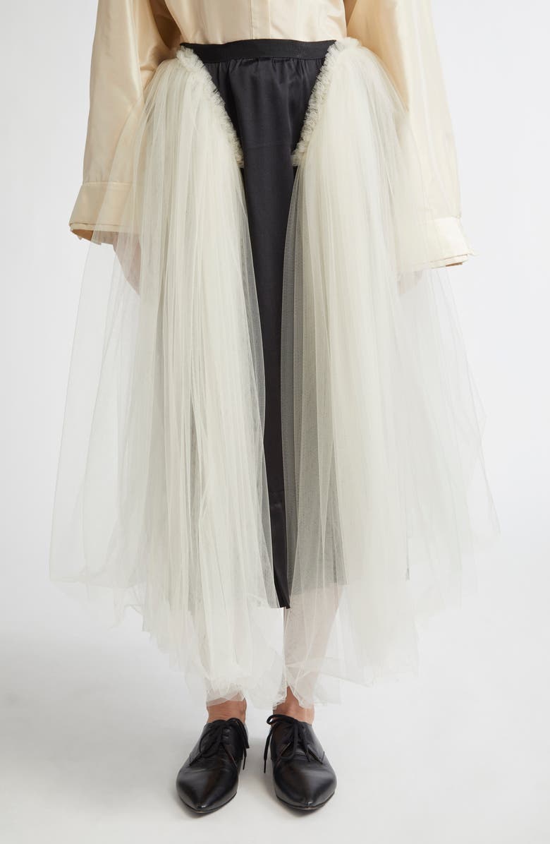 Meruert Tolegen Tulle & Silk Charmeuse Ballet Skirt, Main, color, 