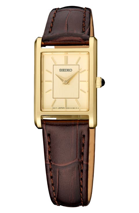 Essentials Leather Strap Watch