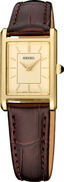 SEIKO WATCHES Essentials Leather Strap Watch