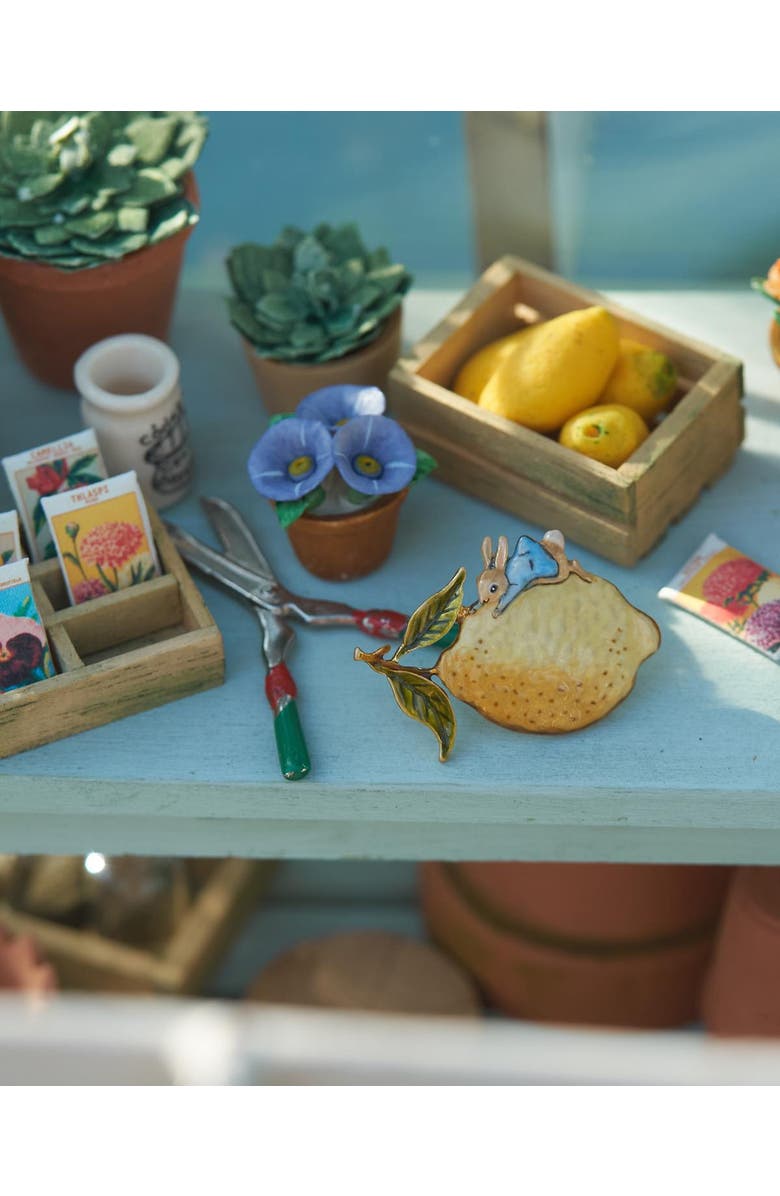 Fable England x Peter Rabbit Lemon Brooch, Alternate, color, Gold