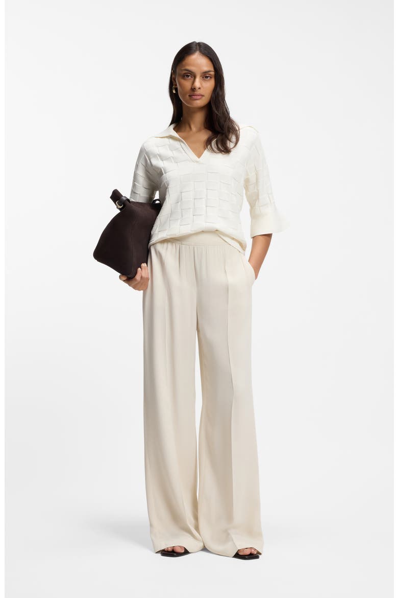 Fapavero Basket Weave Texture Sweater, Alternate, color, SOFT CREAM
