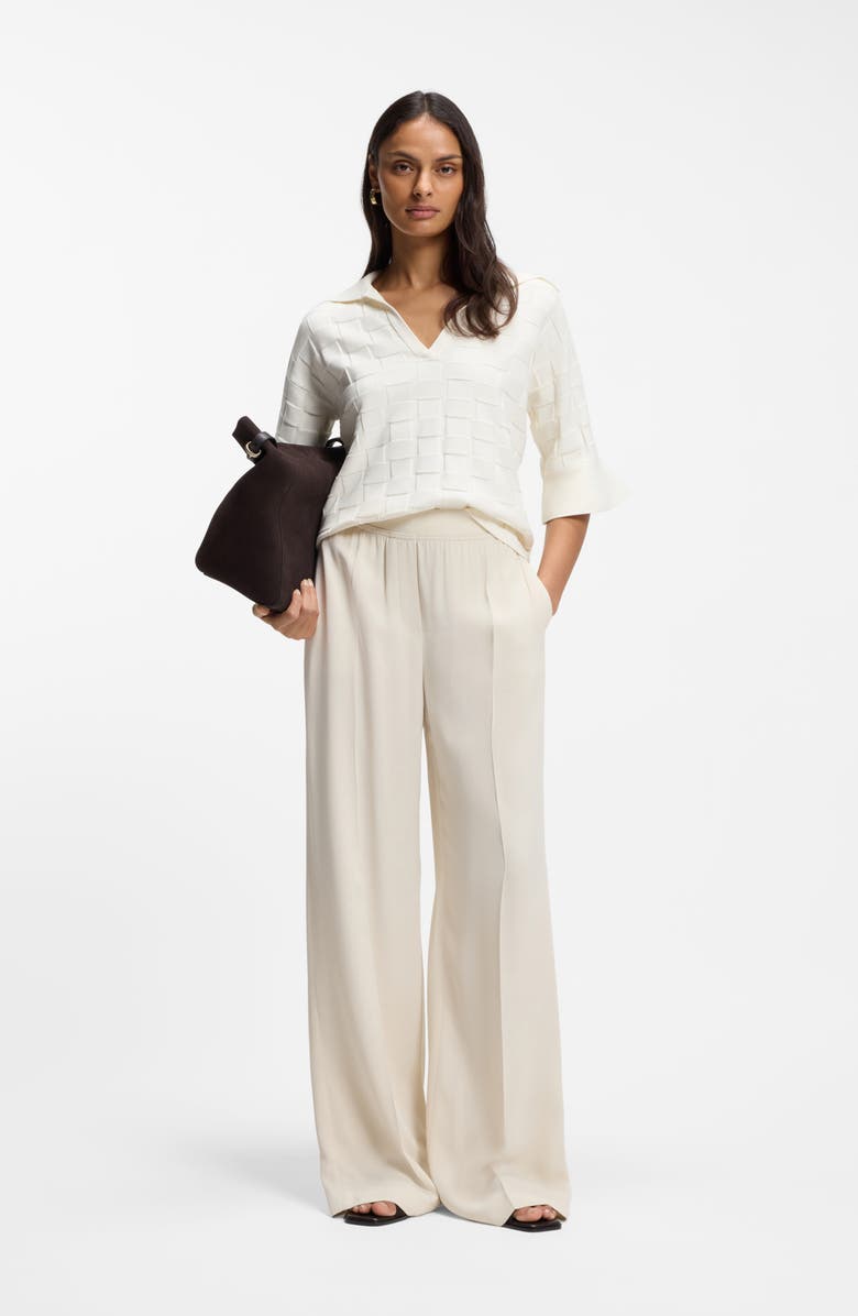 BOSS Fapavero Basket Weave Texture Sweater, Alternate, color, Soft Cream