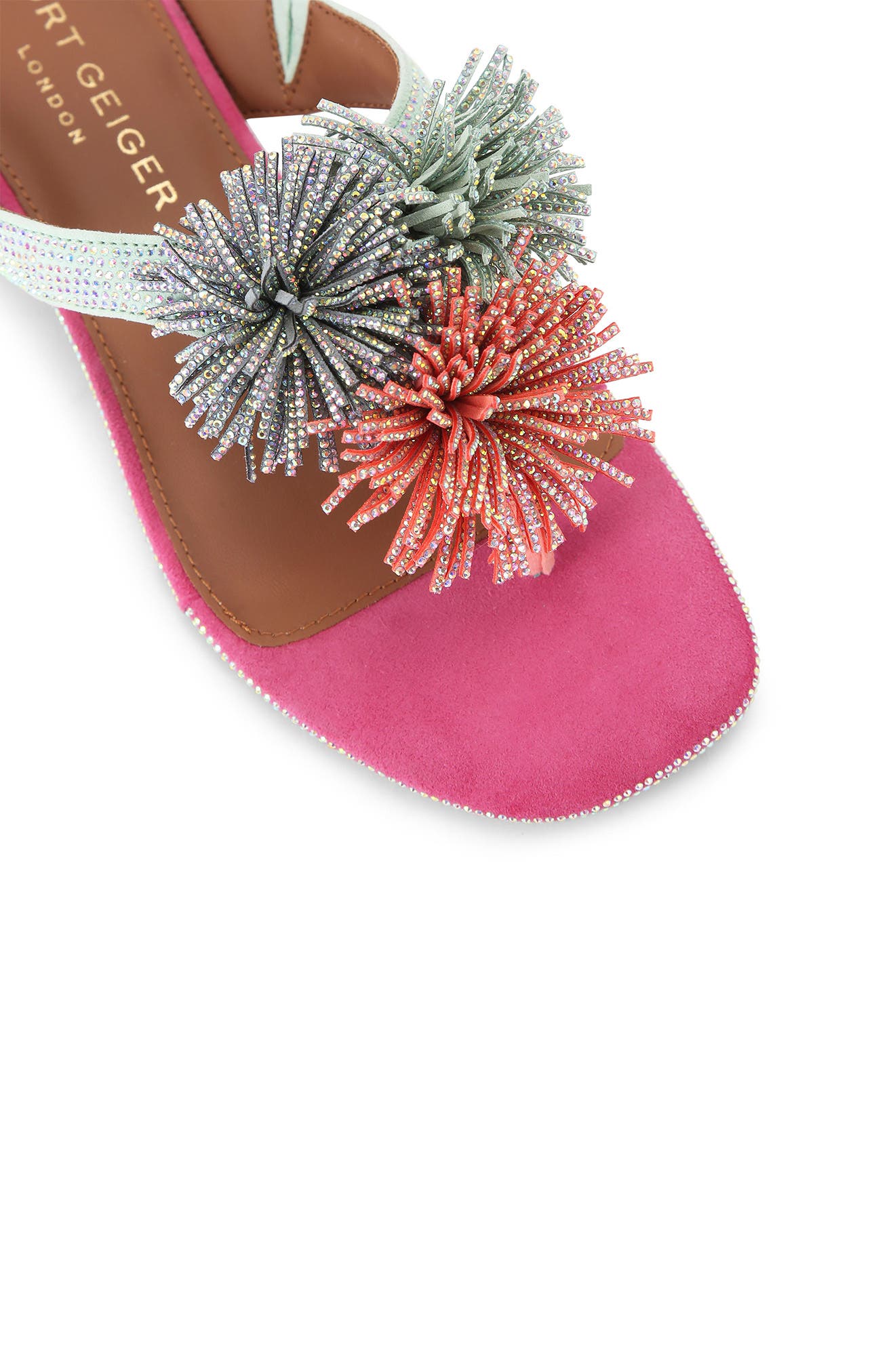Kurt Geiger London Embellished Pom Pom Sandal, Alternate, color, 