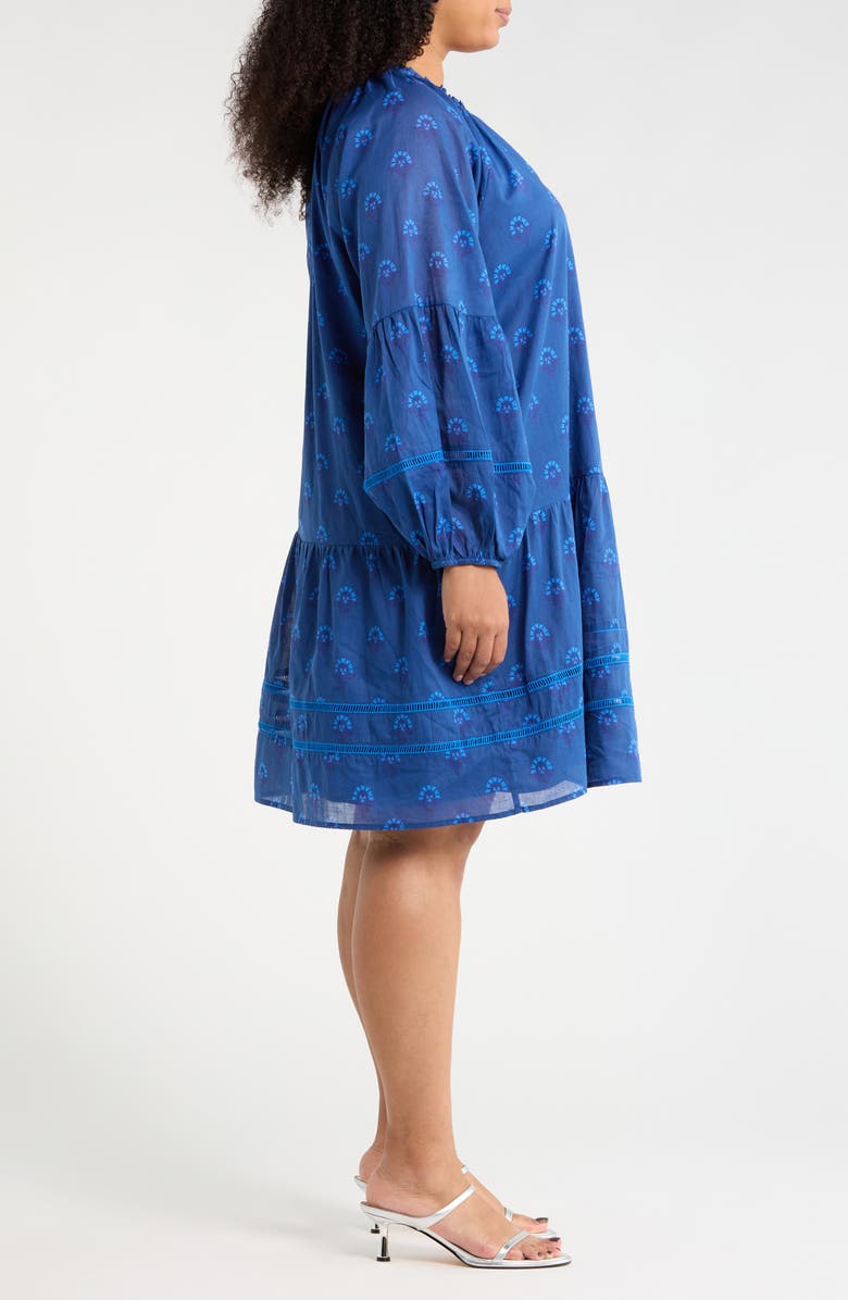 SUGARLIPS Briza Floral Print Long Sleeve Minidress, Alternate, color, Teal-Blue