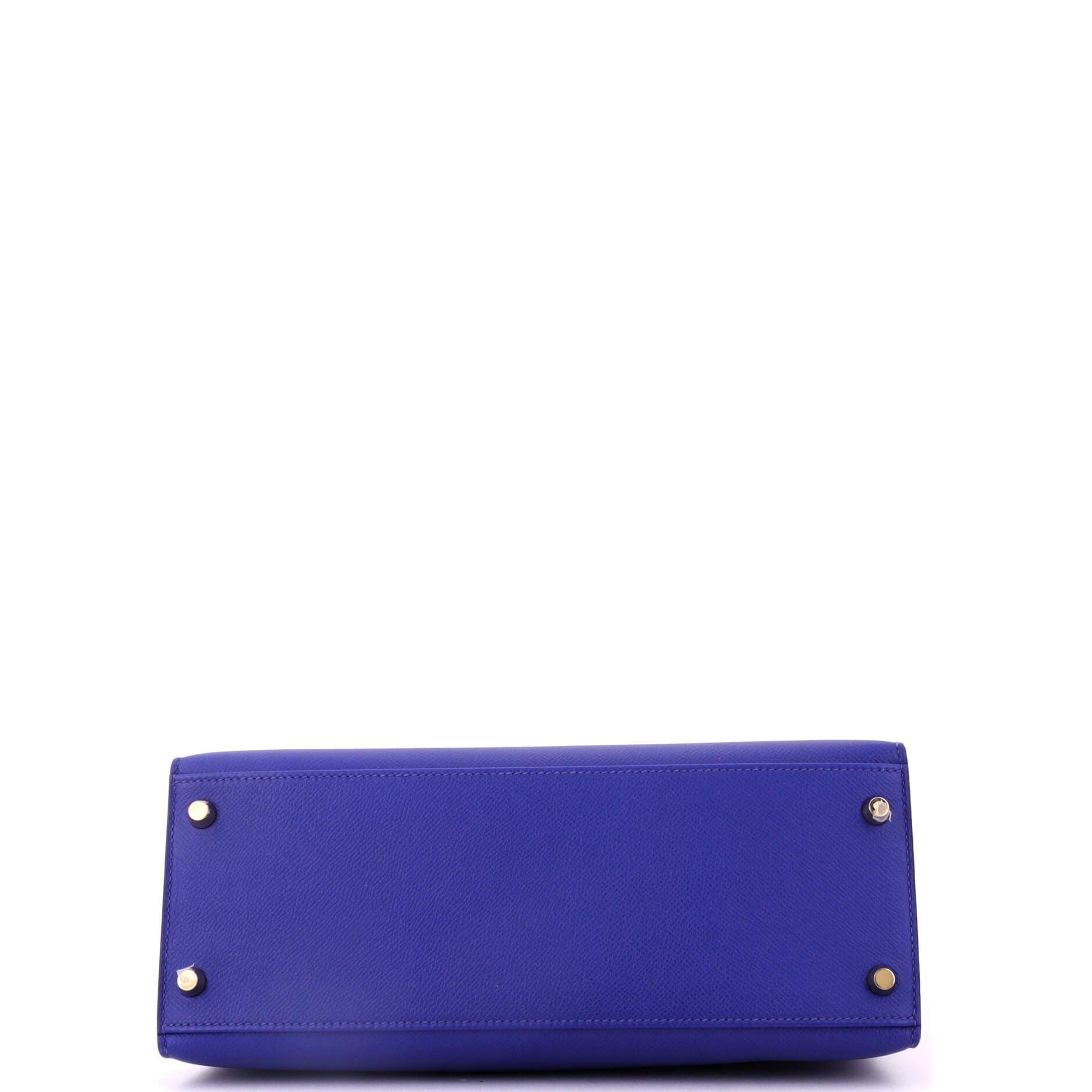 Pre-Owned Hermes Kelly Handbag Bicolor Epsom with Gold Hardware 28, Alternate, color, Bicolor - Bleu Electrique/Nata