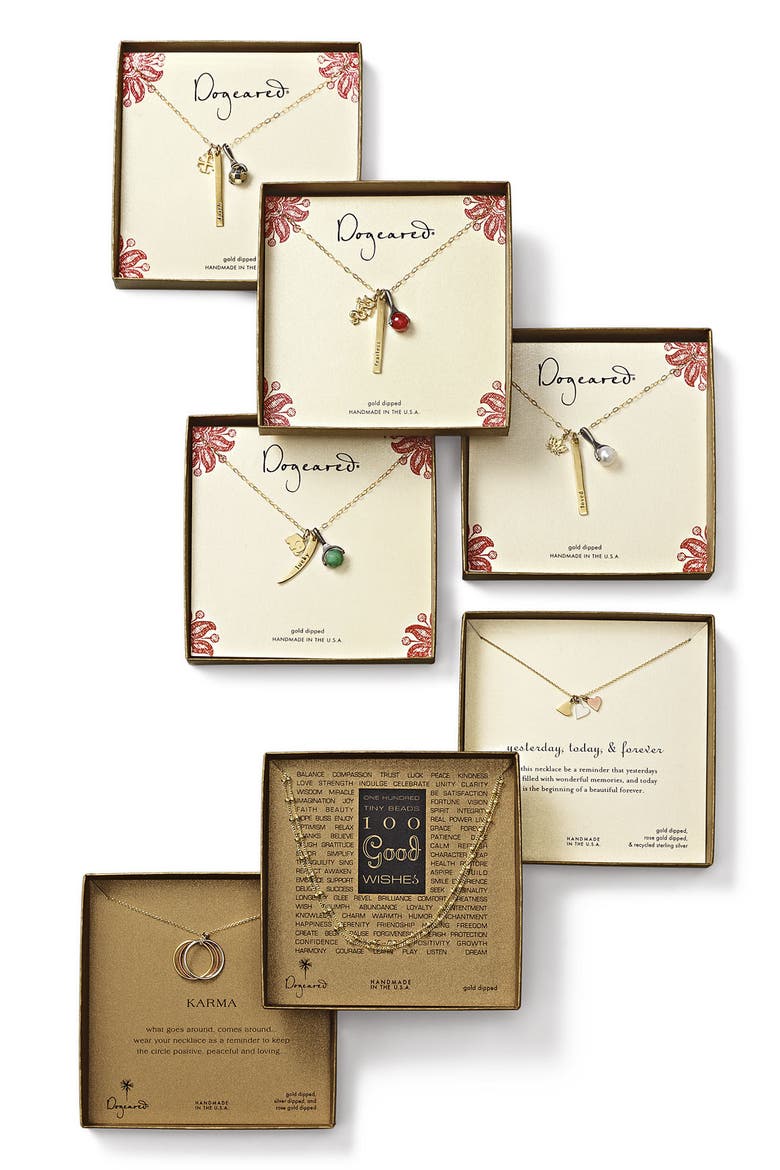 'Fearless' Triple Charm Pendant Necklace, Alternate, color, FEARLESS