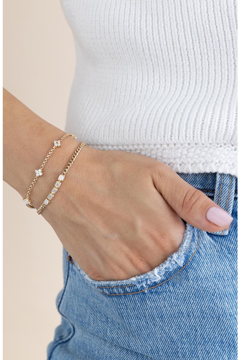 14K Gold Diamond Station Bracelet, Alternate, color, 14K YELOW GOLD