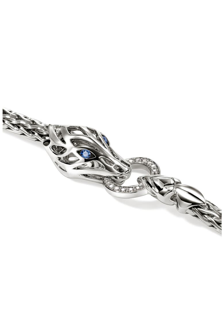 Naga Bracelet, Sterling Silver, Diamonds, Alternate, color, SILVER