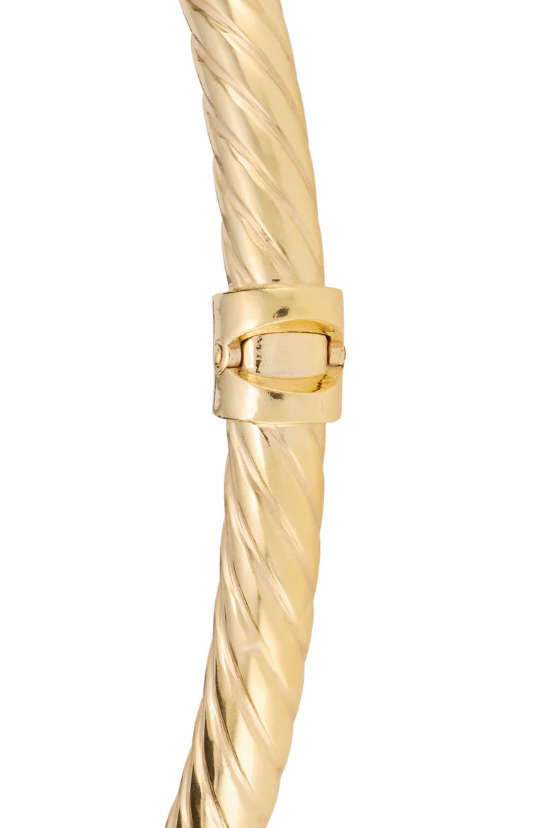 Dolce Sole Twisted Pavé Rope Bangle, Alternate, color, GOLD