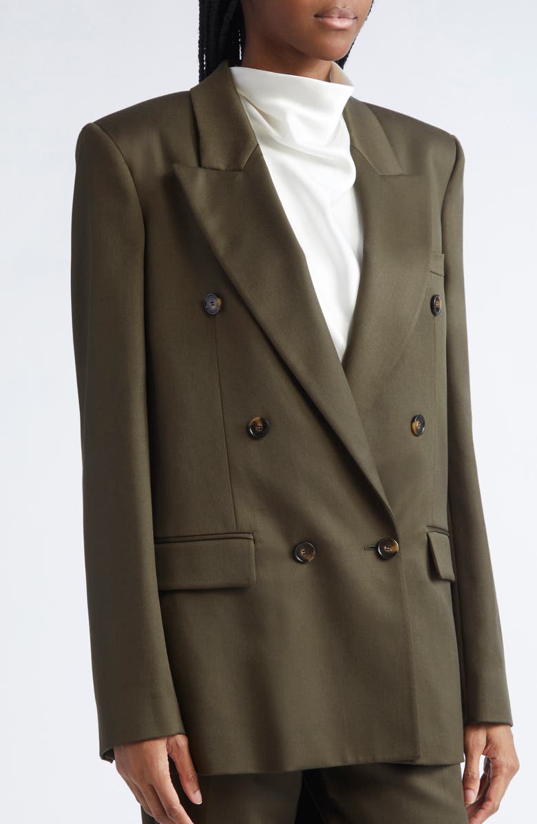 Stella McCartney Iconic Double Breasted Blazer, Alternate, color, Khaki