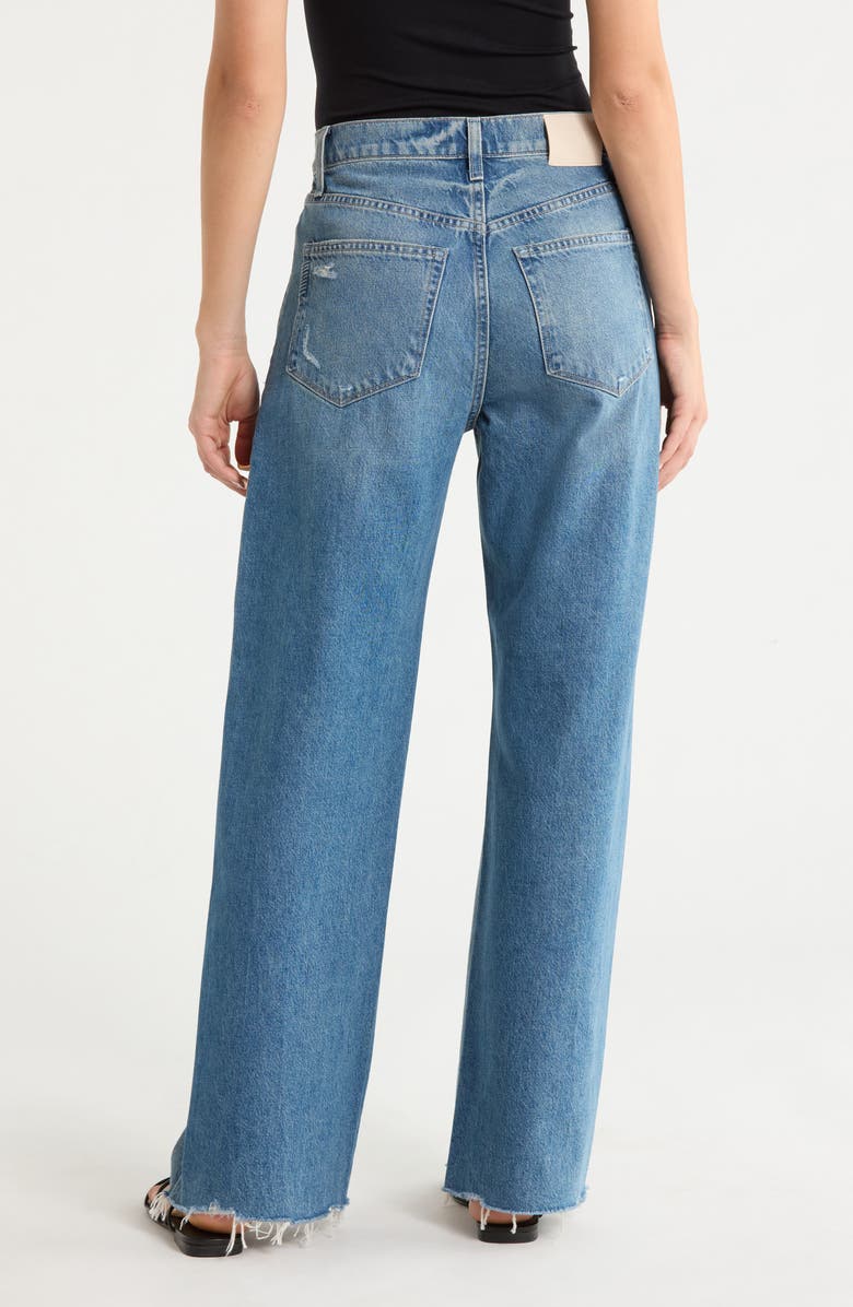 PAIGE Arellia Skimmer Covered Button Fly Wide Leg Jeans, Alternate, color, Terazzo Destructed Chew Hem