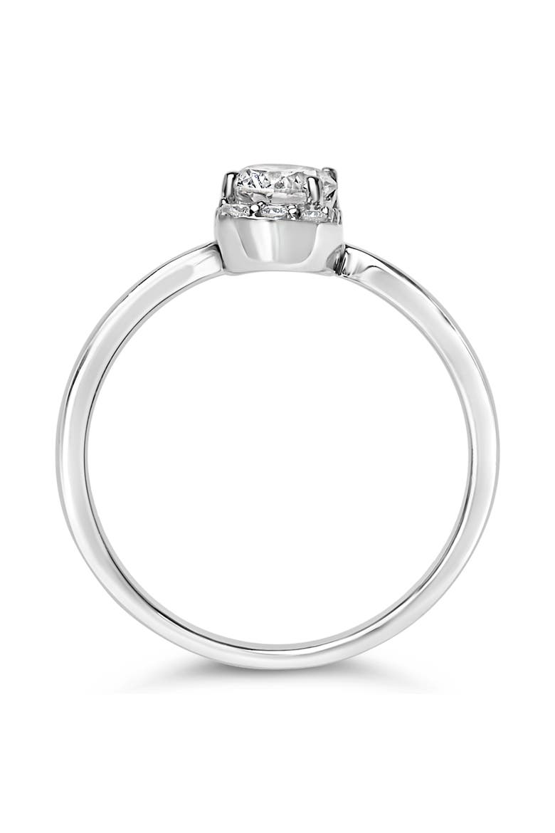 Sterling Silver Lab Grown 1/2 Cttw Diamond Floral Cluster Engagement Ring, Alternate, color, Silver