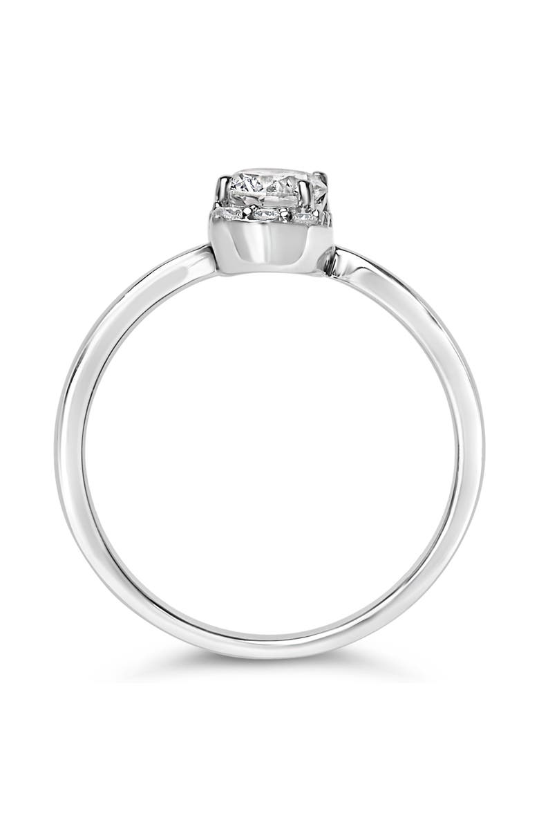Haus of Brilliance Sterling Silver Lab Grown 1/2 Cttw Diamond Floral Cluster Engagement Ring, Alternate, color, Silver