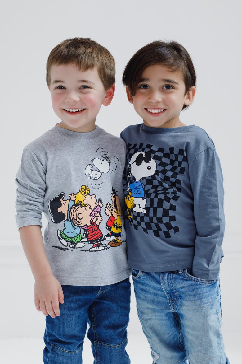 2-Pack Long Sleeve Tees, Alternate, color, Snoopy Blue Grey