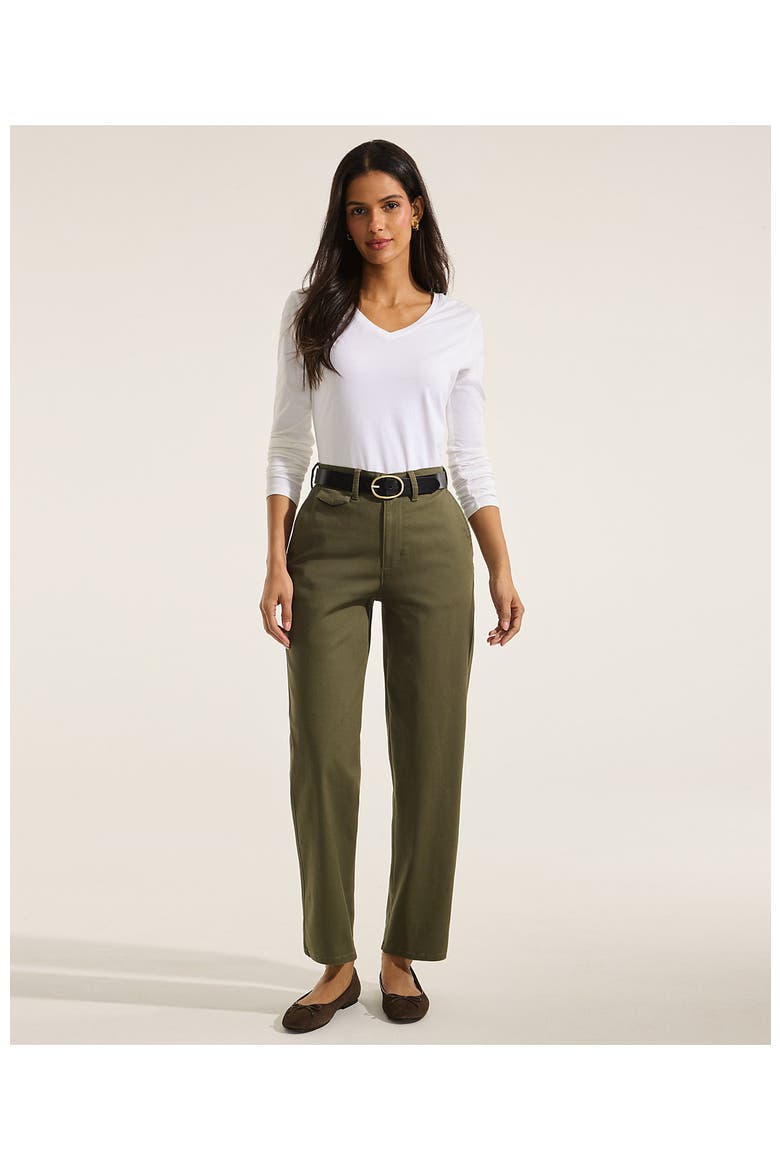 Chino High Rise Rail Straight Leg Pants, Alternate, color, Forest Moss