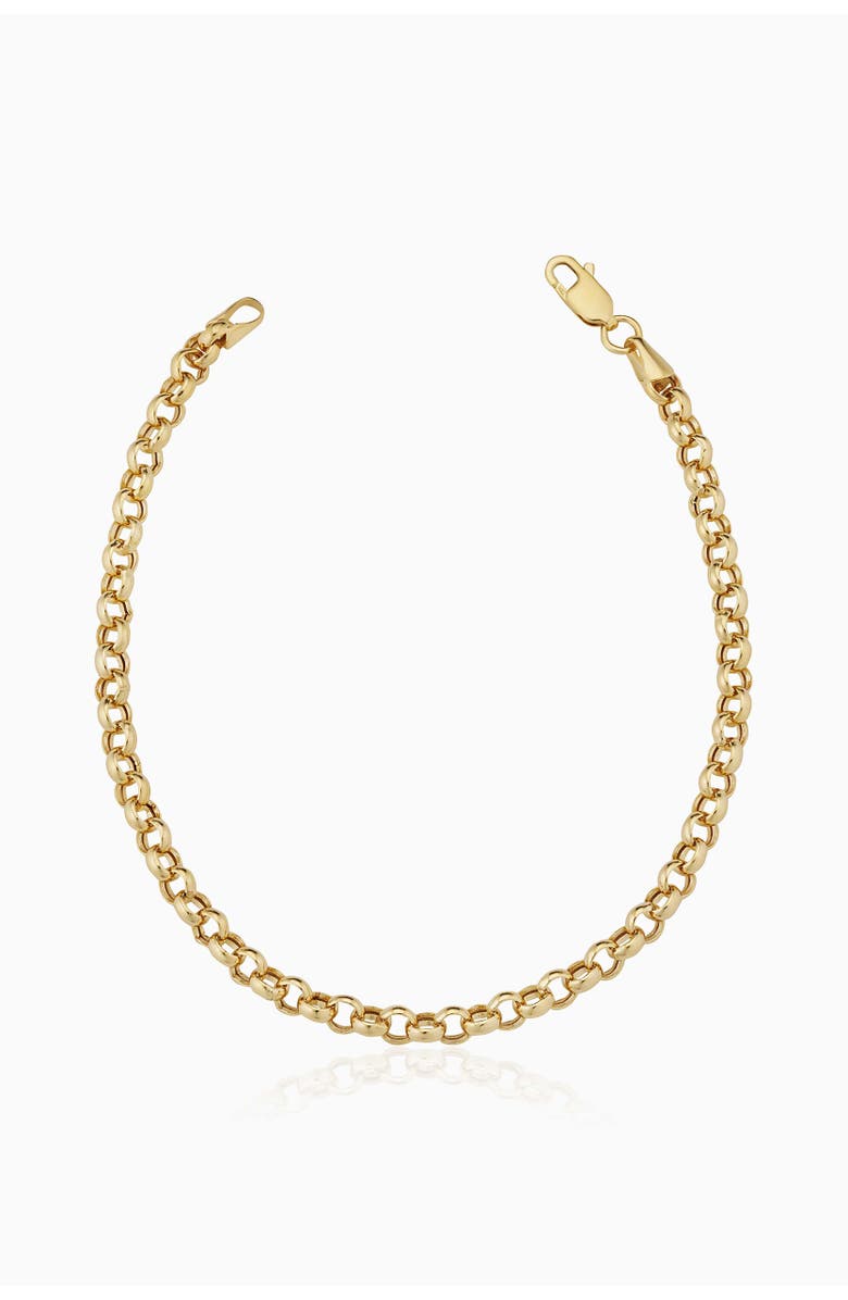 Oradina 14K Gold Rimini Rolo Bracelet, Main, color, Yellow Gold