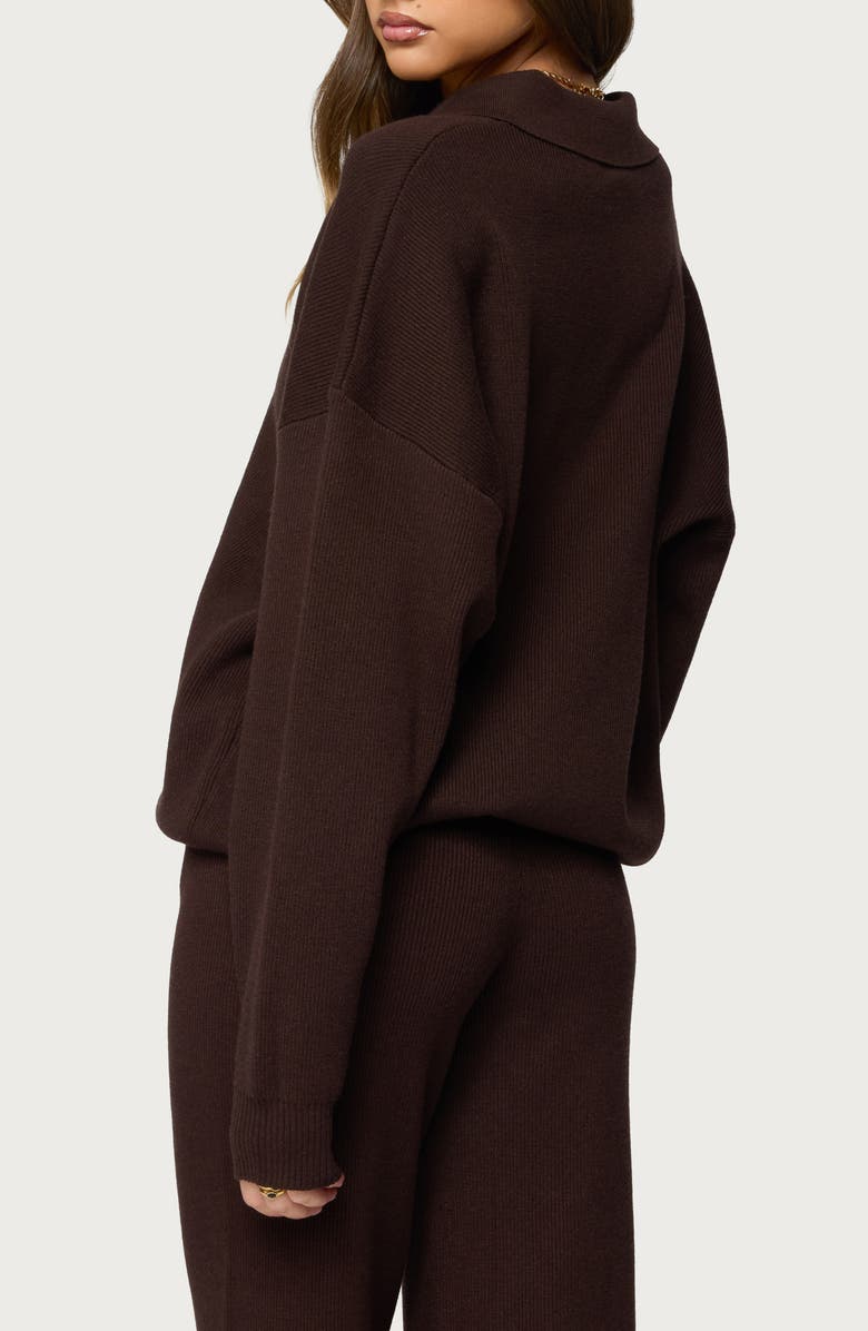 EDIKTED Lorie Oversize Polo Sweater, Alternate, color, 