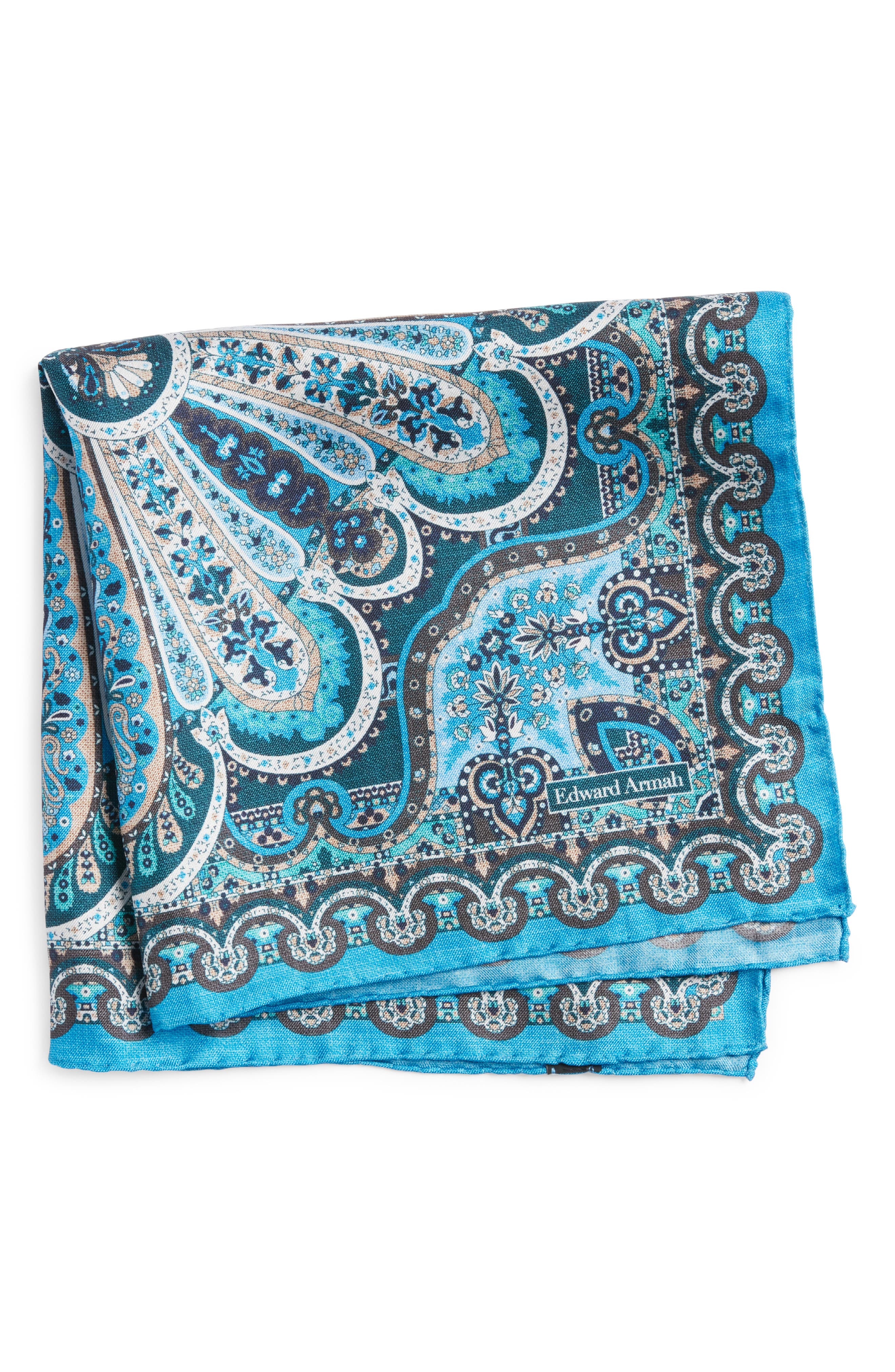 EDWARD ARMAH Neat Silk Pocket Square (Men) | Nordstromrack