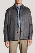 Jack Victor Callum Wool & Silk Herringbone Shirt Jacket