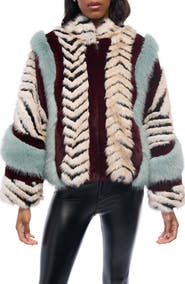 AZALEA WANG Mixed Faux Fur Coat