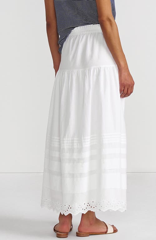 Lands' End Voile Tiered Eyelet Maxi Skirt In White