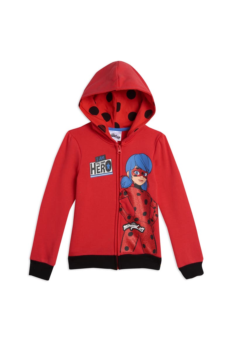 Ladybug Zip-Up Hoodie, Main, color, Ladybug Red