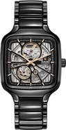 RADO True Square Automatic Open Heart Ceramic Bracelet Watch, 38mm