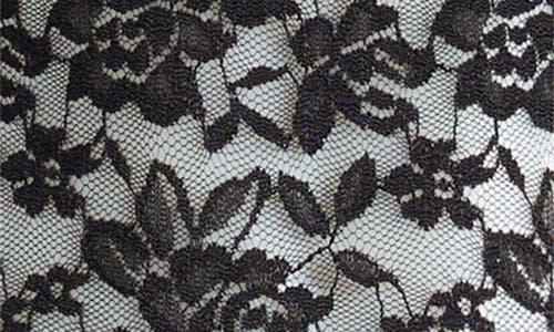Lioness Midnight Long Sleeve Semisheer Lace Minidress In Onyx