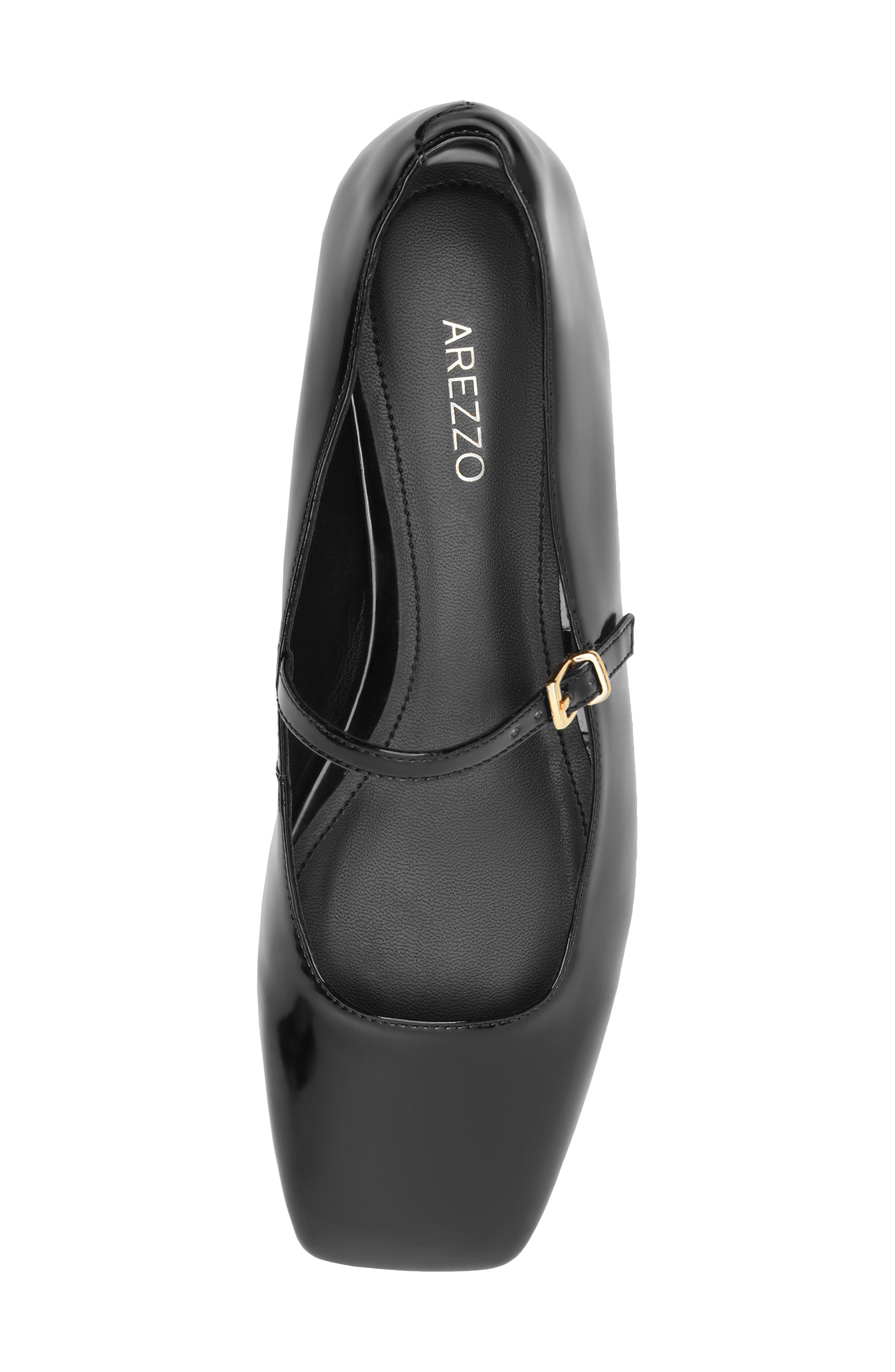 Arezzo Tori Genuine Calf Hair Mary Jane Flat, Alternate, color, Black