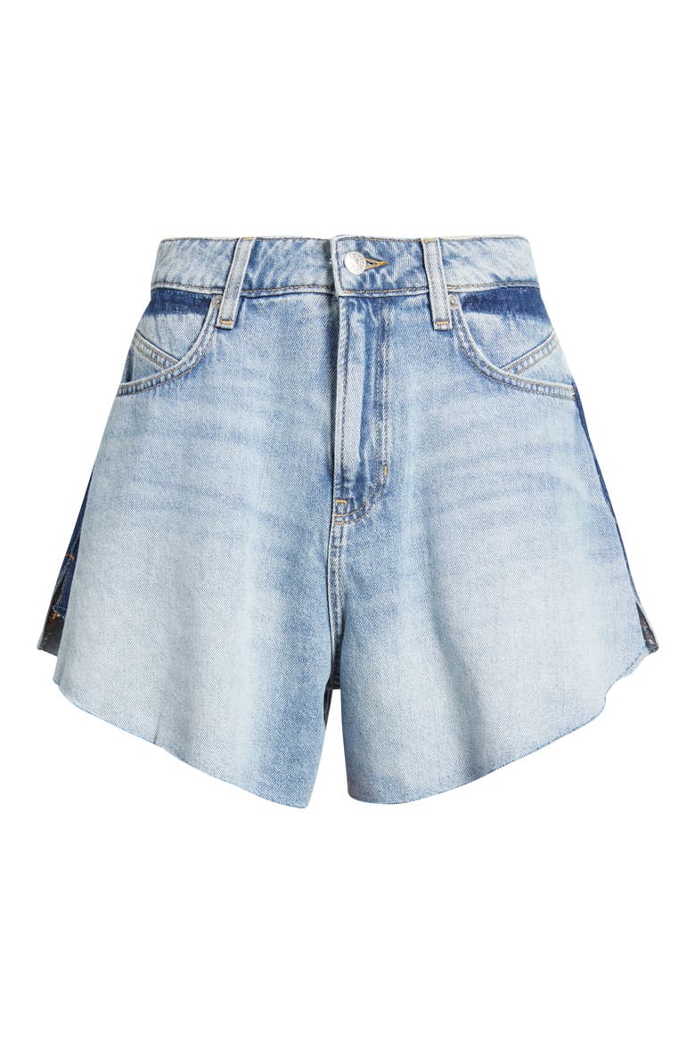Gusset Outseams Denim Shorts, Alternate, color, TURQ/AQUA