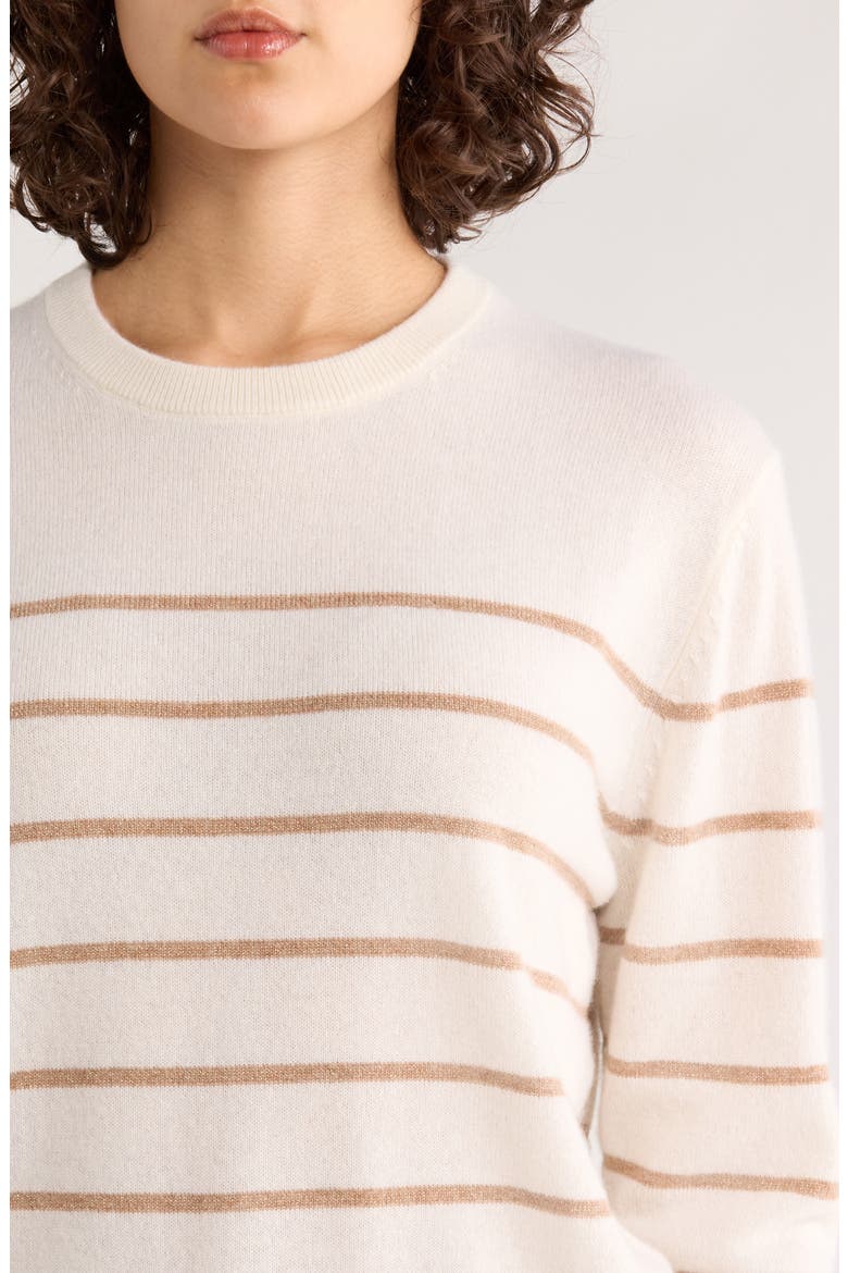 Harper Metallic Stripe Cashmere Sweater, Alternate, color, GOLD STRIPE