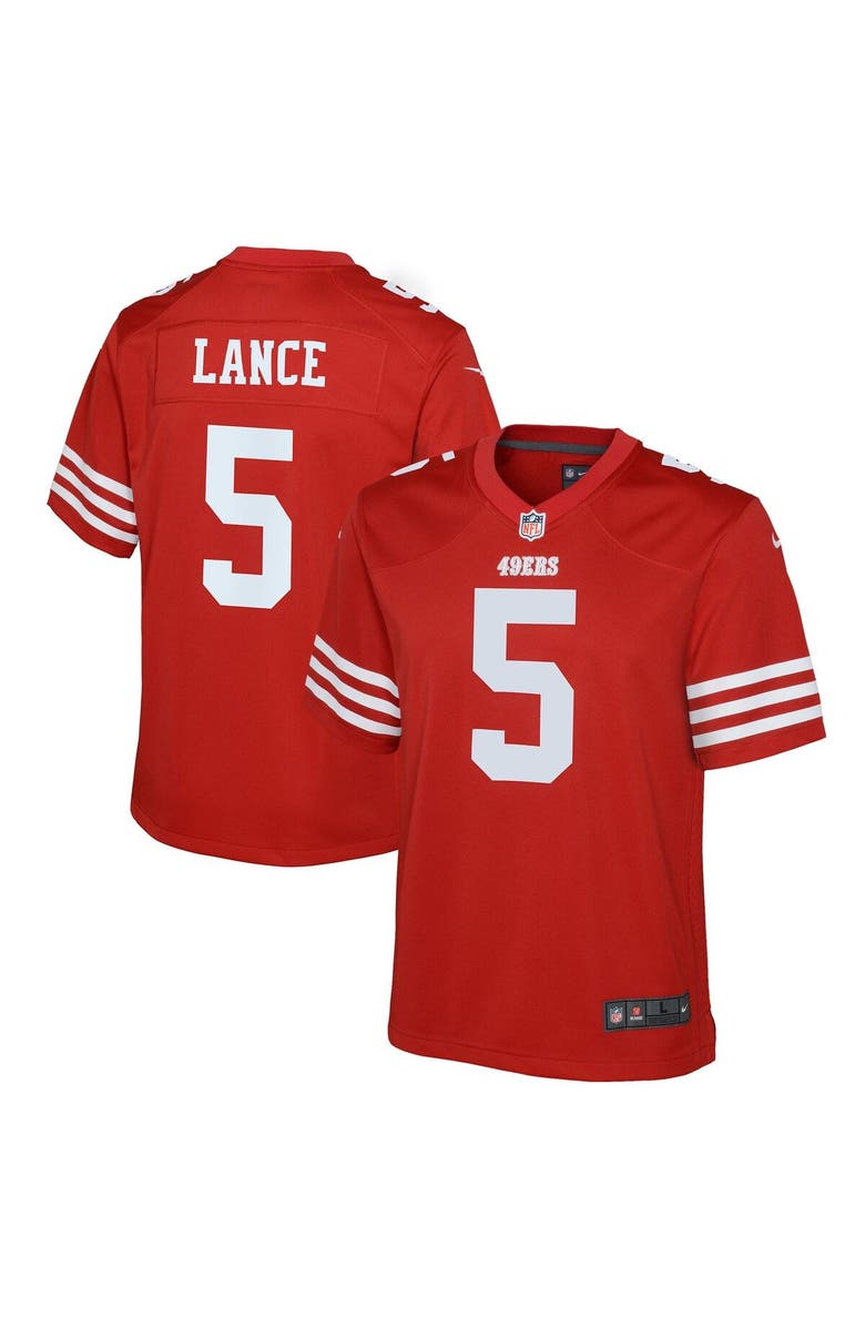 Nike Youth Nike Trey Lance Scarlet San Francisco 49ers Game Jersey, Main, color, 