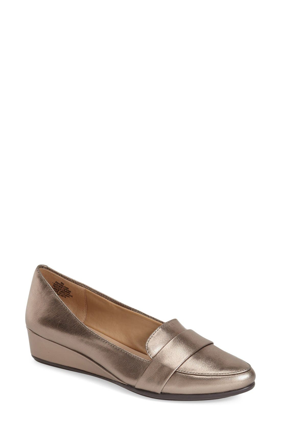 Easy Spirit 'Adalynn' Wedge Loafer, Main, color, PEWTER