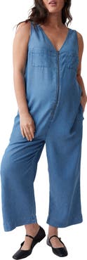 Ingrid & Isabel® Zip Chambray Maternity Jumpsuit