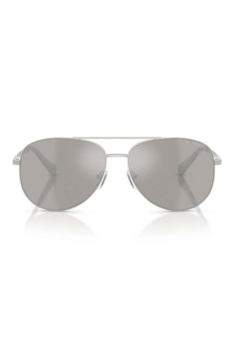 Perledo 58mm Pilot Sunglasses, Main, color, SILVER