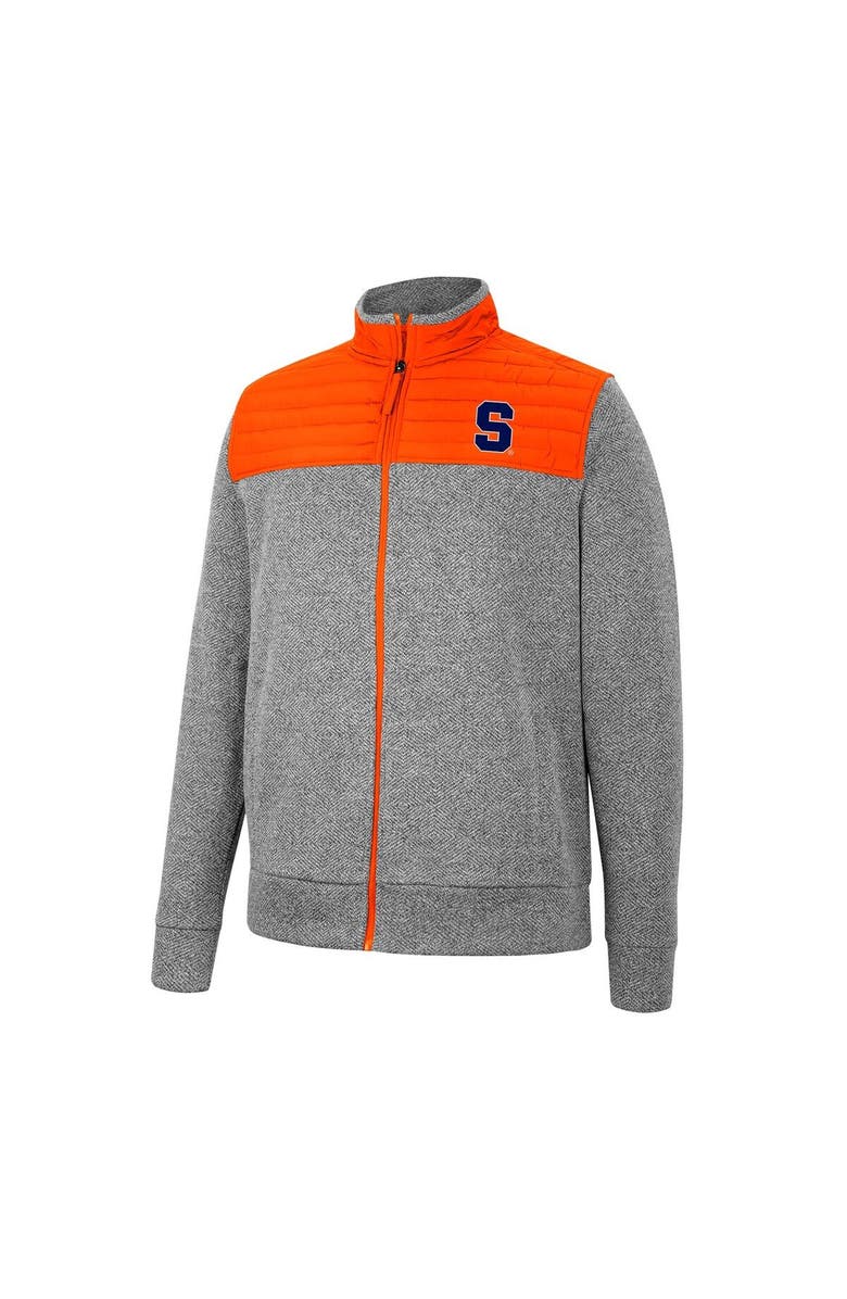 COLOSSEUM Men's Colosseum Charcoal/Orange Syracuse Orange Putter Herringbone Full-Zip Jacket, Alternate, color,